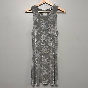 VTG Zanoni By Jalate Women’s Silver/Gray Rose Design Dress Size Medium